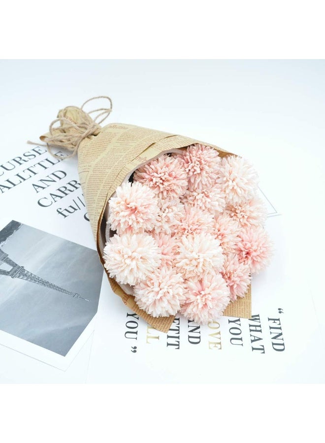 Homyu (اللحوم الوردي) - الزهور الاصطناعية كريزانتيموم كرة الزهور باقة 10 قطع هدية للأشخاص المهمين الأخلاق المجيدة لمكتب المنزل حفلات مقهى وحفلات الزفاف ((الشمبانيا الوردي) - Image 3